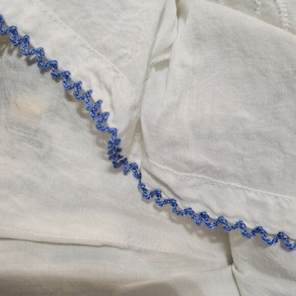 Anthropologie White embroidered cotton top with corset detail - Picture 8 of 9